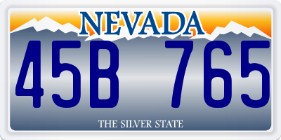 NV license plate 45B765