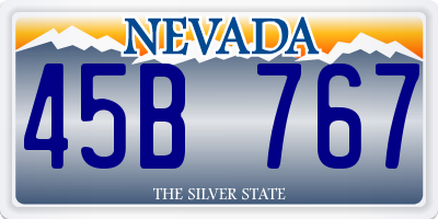 NV license plate 45B767