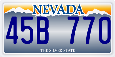 NV license plate 45B770