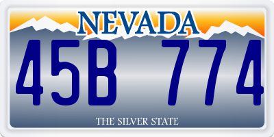 NV license plate 45B774