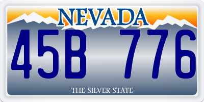 NV license plate 45B776