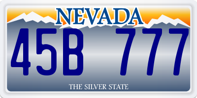 NV license plate 45B777