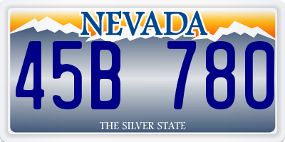 NV license plate 45B780