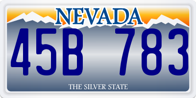 NV license plate 45B783