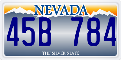 NV license plate 45B784