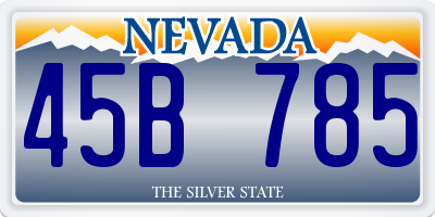 NV license plate 45B785