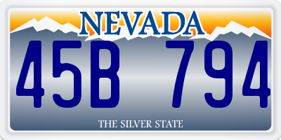 NV license plate 45B794