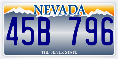 NV license plate 45B796