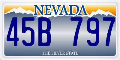 NV license plate 45B797