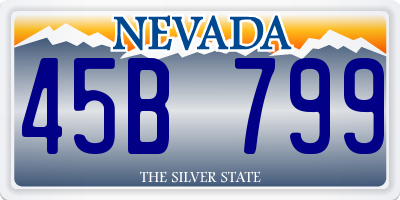 NV license plate 45B799