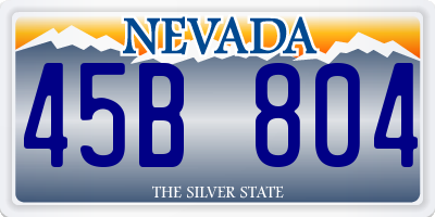 NV license plate 45B804