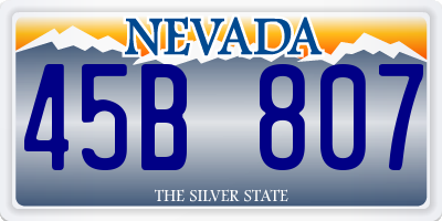 NV license plate 45B807