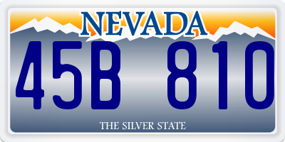 NV license plate 45B810