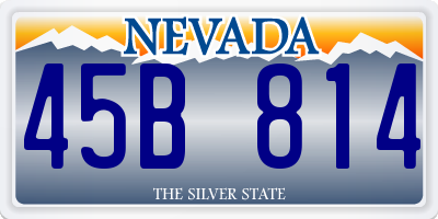 NV license plate 45B814
