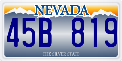 NV license plate 45B819