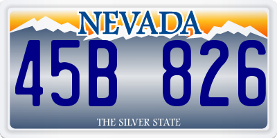 NV license plate 45B826