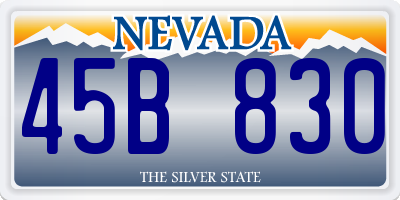 NV license plate 45B830