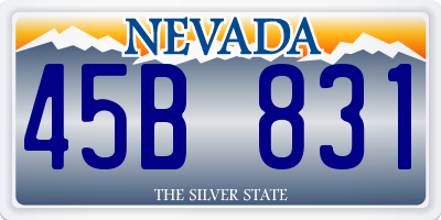 NV license plate 45B831