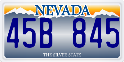NV license plate 45B845