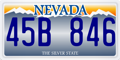 NV license plate 45B846