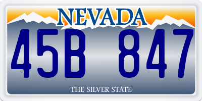 NV license plate 45B847