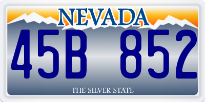 NV license plate 45B852