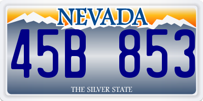 NV license plate 45B853