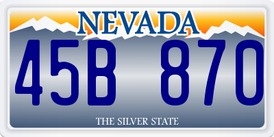 NV license plate 45B870