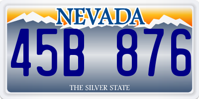 NV license plate 45B876