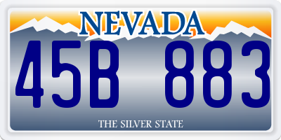 NV license plate 45B883