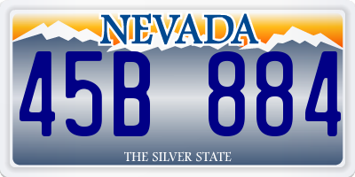 NV license plate 45B884