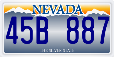 NV license plate 45B887