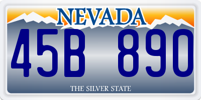 NV license plate 45B890