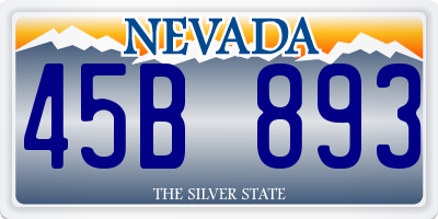 NV license plate 45B893