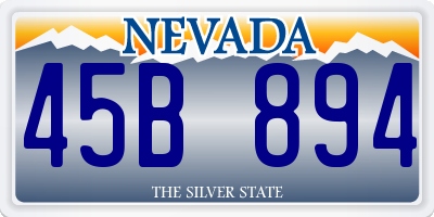 NV license plate 45B894