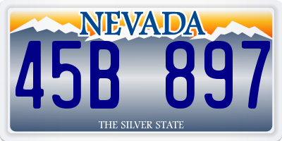 NV license plate 45B897
