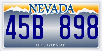 NV license plate 45B898