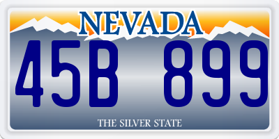 NV license plate 45B899