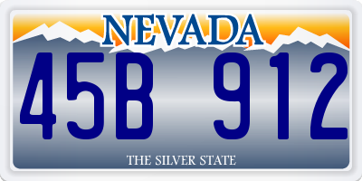 NV license plate 45B912