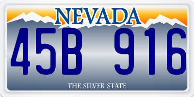 NV license plate 45B916