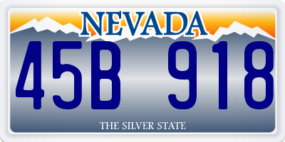 NV license plate 45B918
