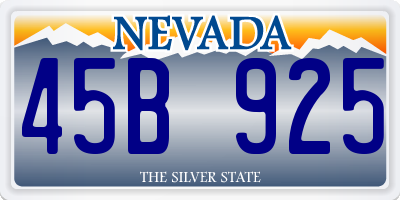 NV license plate 45B925