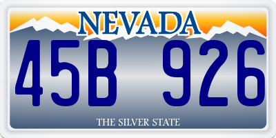 NV license plate 45B926