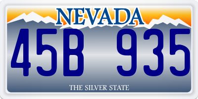 NV license plate 45B935
