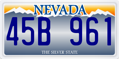 NV license plate 45B961