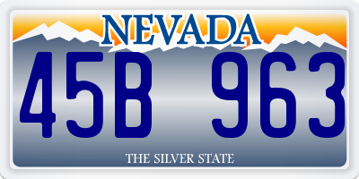 NV license plate 45B963