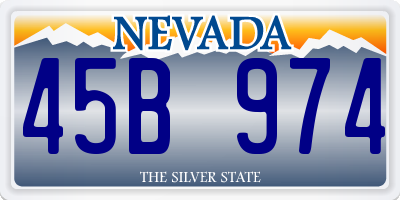 NV license plate 45B974