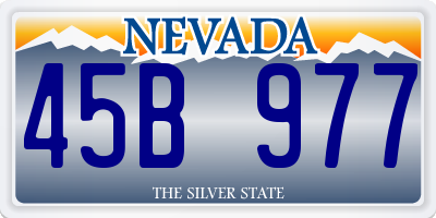 NV license plate 45B977