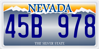 NV license plate 45B978