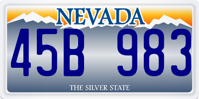 NV license plate 45B983